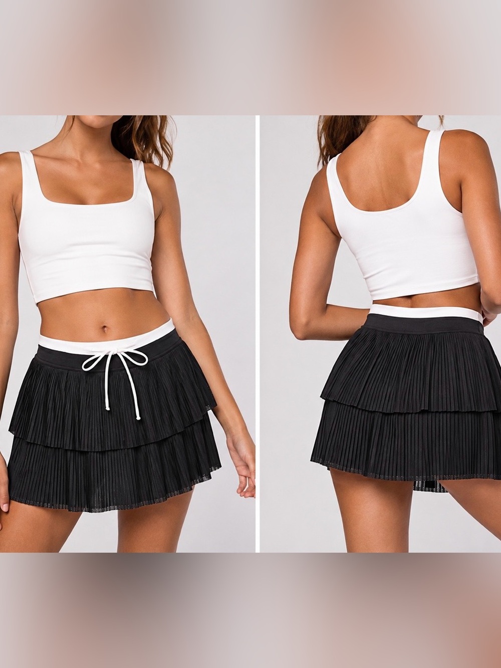 OFFLINE by Aerie Black Pleated Tennis Skort Size Small